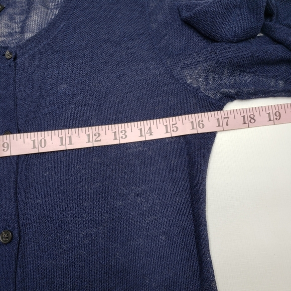 Theory Linen Viscose Lightweight Cardigan Navy Blue Button Up Women's Sz… - Picture 9 of 13